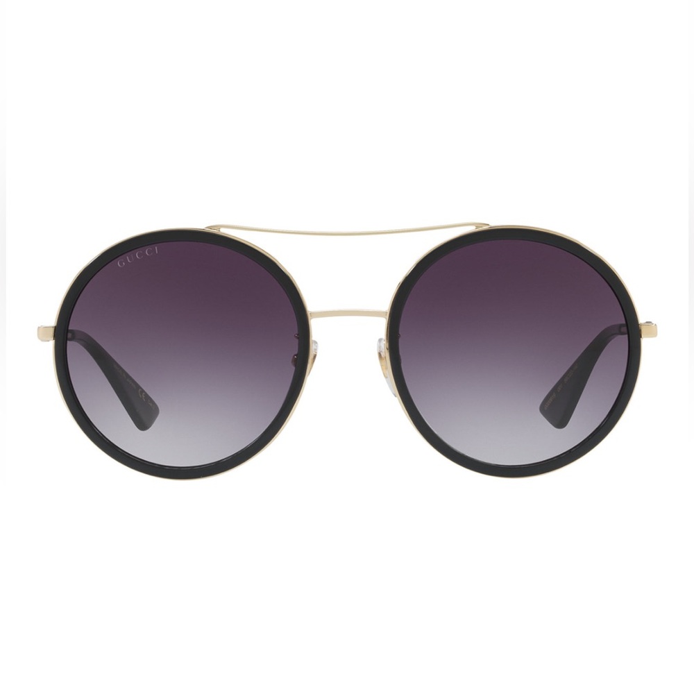 Gucci Black and Gold Round Sunglasses